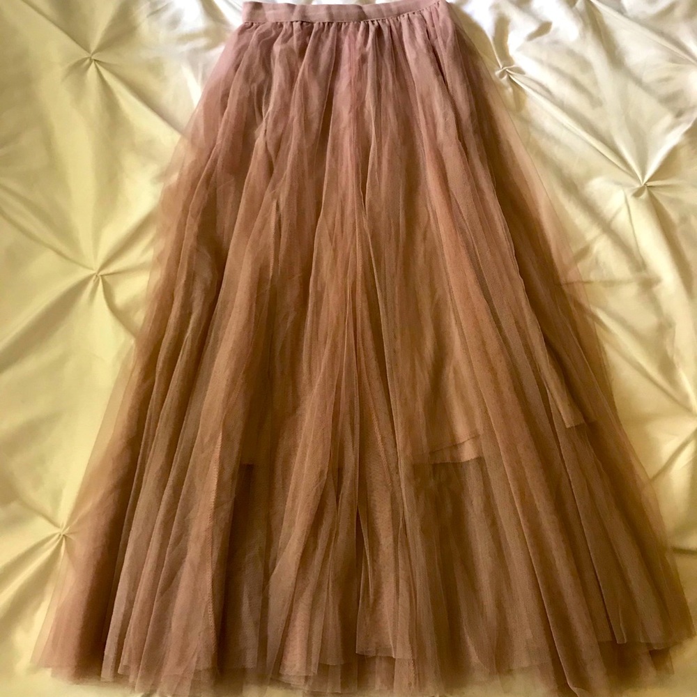 Shin Length Rose Gold Poofy Skirt O/S